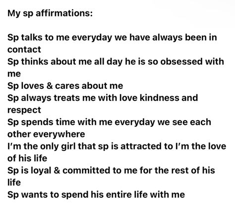 Sp Commitment Affirmations, Sp Obsessed Affirmations, Sp Law Of Assumption, Law Of Assumption Sp, Sp Affirmations, Prayer For Protection, Self Concept, Obsessed With Me, Self Love Affirmations