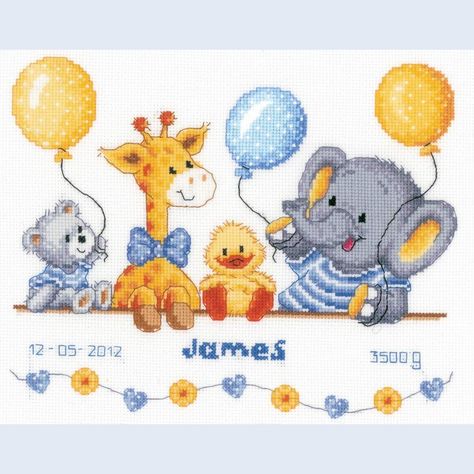 Nafra :: Kousen :: Handwerken :: Breigarens - Baby Shower - counted cross-stitch kit Vervaco Baby Cross Stitch Patterns, Baby Cross Stitch, Cross Stitch For Kids, Baby Cross, Cross Stitch Baby, Sponge Bob, Creation Couture, Cross Stitch Animals, Cross Stitch Ideas