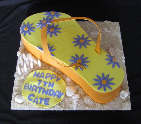 Flip Flop Cake Ideas, Flip Flop Cake, Flip Flop Cakes, Sewing Cake, Planet Cake, Shoe Cakes, Family Cake, Sea Cakes, Cake Craft