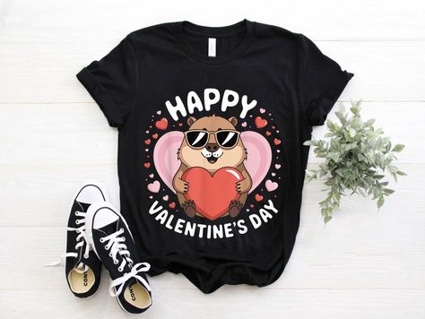 Valentine's Day Funny Capybara Heart Love Valentines T-Shirt