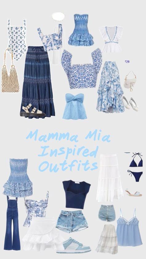 Ma Ma Mia Outfits, Spain Inspired Outfits, Sophie Mama Mia Outfits, Momma Mia Outfits, Mamma Mia Clothes, Sophie Mamma Mia Outfits, Mama Mia Inspired Outfits, Mama Mia Style, Mamma Mia Party Outfit