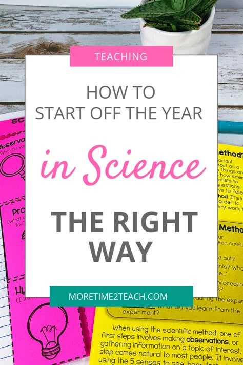 Teaching science effectively to kids can be tricky… especially when time is limited + the materials you’ve been given are anything but kid-friendly! However, by starting the year off focusing on these 5 concepts, you’ll almost guarantee yourself smoother labs and more engaged learners. The sample activities are sure to make your introduction to science lessons engaging for your elementary students. #backtoschoolelementaryscience #beginningoftheyearactivities #elementaryscience #moretime2teach Science Introduction Activities, Elementary Science Classroom Setup, What Is Science Activity, Science Centers Elementary, First Day Of Science Elementary, Beginning Of The Year Science Activities, Elementary Science Teacher Classroom, Science About Me, Teaching Science Elementary