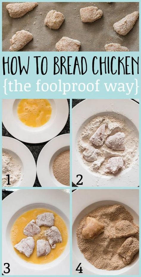 Bread Crumb Coated Chicken, How To Make Breading For Chicken, Healthy Breading For Chicken, Chicken Coating Recipes Flour, Flour Coated Chicken Recipes, Flour Chicken Breading, How To Bread Chicken Tenders, How To Bread Chicken, How To Make Breaded Chicken