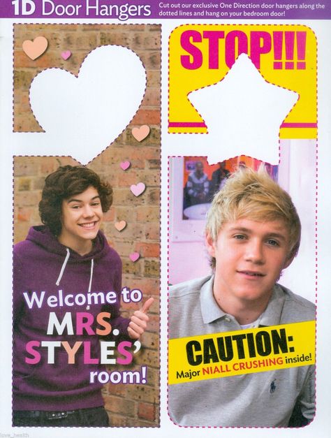 Harry Styles, Niall Horan Harry Styles Door Decs, Harry Styles Paper Craft, Harry Styles Diy Crafts, Harry Styles Crafts, One Direction Crafts, One Direction Room, Bookmarks To Print, One Direction Party, Harry And Niall