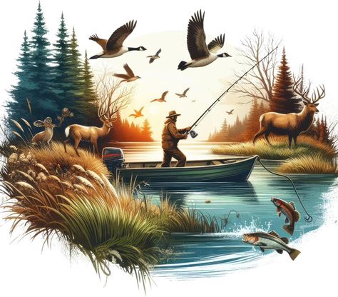 Check out my Etsy shop and SALE (start 7/16)‼️ https://orangegoatstudio.etsy.com Backpack Png, Fishing Png, Hunting Decal, Deer Forest, Dad In Heaven, Native American Images, Deer Tattoo, Hunting Art, Tshirt Painting