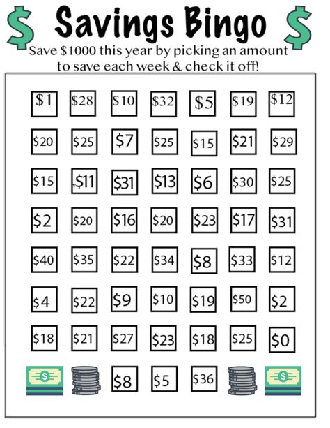 Savings Bingo - Hairs Out of Place Savings Bingo, Mini Saving Challenge, Saving Plans, Money Bingo, 52 Week Money Saving Challenge, Saving Money Chart, Money Chart, Money Saving Methods, Money Saving Techniques