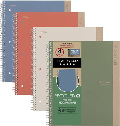 Five Star Notebook, College Ruled Paper, College Notebook, Recycled Notebook, College Supplies, College School Supplies, Ruled Paper, Stationary School, Ruled Notebook