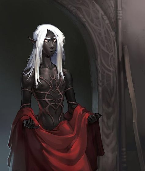 Scarred Drow Paramour Lolth Dnd, Drow Male, Genetic Diversity, Medium Armor, Dark Elves, Elf Characters, The Lover, Fantasy Races, Art Things