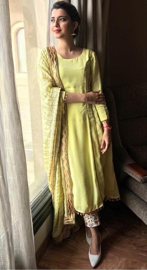 Suits Designs Indian Style, Nimrat Khaira, Punjabi Salwar, Indian Sari Dress, Trendy Suits, Gown Suit, Punjabi Outfits, Indian Designer Suits, Indian Salwar Kameez