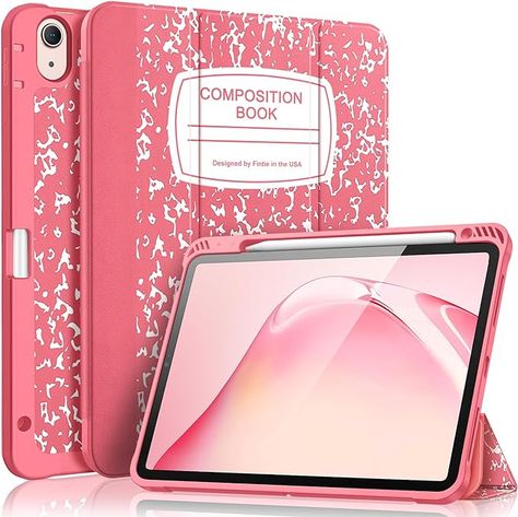 Amazon.com: Fintie SlimShell Case for iPad Air 5th Generation (2022) / iPad Air 4th Generation (2020) 10.9 Inch - Flexible Soft TPU Stand Back Cover with Pencil Holder, Auto Sleep/Wake, Composition Book Pink : Electronics Book Ipad Case, Ipad Book Case, Ipad Essentials, Cute Ipad Cases, Ipad Air Case, Quick Crochet Patterns, Composition Book, Manifestation Board, Ipad Cover