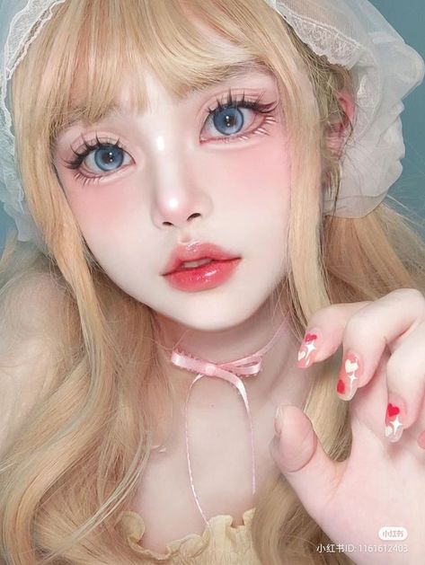 Asian Doll Makeup, Innocent Makeup, Cute Doll Makeup, Harajuku Makeup, Porcelain Doll Makeup, Makeup Tip, Anime Makeup, Cute Eye Makeup, Doll Eye Makeup