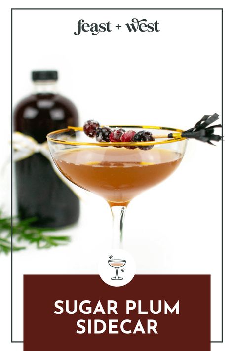 Sip on a Sugar Plum Sidecar and dream of the ballet! With plum brandy, this festive holiday cocktail is a spirit-forward yet sweet-tart sipper. Plum Vodka, Brandy Drink, Plum Brandy, Plum Butter, Festive Holiday Cocktails, Frozen Drink Recipes, Champagne Recipes Cocktails, Brandy Cocktails, Frozen Cocktail Recipes