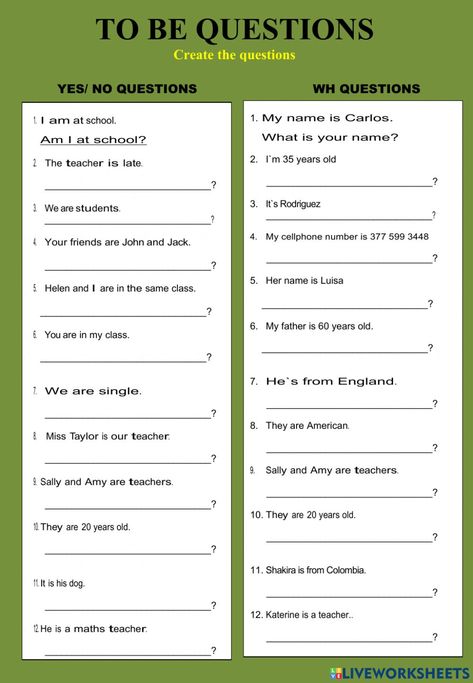 Yes And No Questions, Yes No Questions, Do Does Questions Worksheet, Yes No Questions Worksheet, Wh Question Worksheet For Kids, Wh Questions Worksheet, Yes No Questions Verb Be Worksheet, Who When Where Wh Questions, Grammar Test Worksheets With Answers