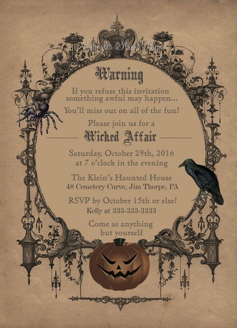 Old Fashioned Halloween, Adult Halloween Party Decorations, Halloween Invitaciones, Halloween Costume Party Invitations, Dekorasi Halloween, Costume Party Invitations, Halloween Party Printables, Halloween Fest, Invitation Halloween