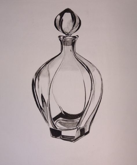 How To Draw Glass Bottles, Perfume Bottle Design Sketch, Glass Vase Drawing, Perfume Bottle Sketch, Bottles Drawing, Kitty Face Paint, Glass Drawing, Jewel Drawing, Structural Drawing