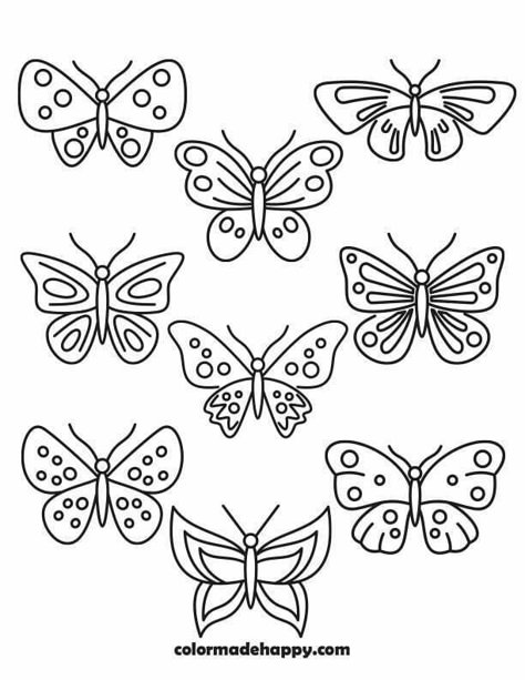 Printable Butterfly Outline Templates Easy To Draw Butterfly, Easy Butterfly Drawing Simple, Butterfly Coloring Sheet, Butterfly Doodles Simple, Butterfly Drawing Printable, Small Butterfly Outline, Butterfly Drawing Simple, Butterfly Template Free Printable, Simple Outline Drawing