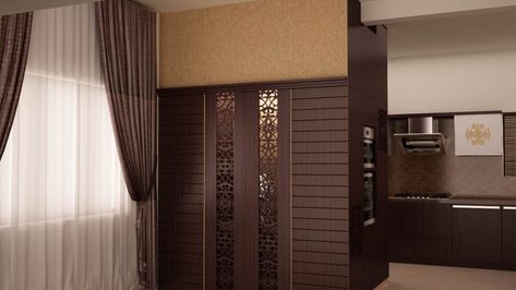 Puja unit and tall unit: asian Dining room by NVT Quality Build solution Asian Dining Room, Puja Unit, Wooden Mandir, Tall Unit, Puja Room, Indian Homes, Pooja Room, Pooja Rooms, Interior Design Ideas