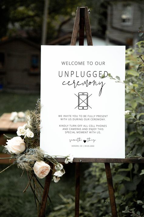 No Phones Wedding, Wedding Sign Ceremony, Unplugged Ceremony Sign, Unplugged Wedding Sign, Unplugged Ceremony, Ceremony Sign, Unplugged Wedding, Ceremony Signs, Wedding Welcome Signs