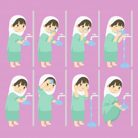 Wudhu Steps, Wudu Steps, Ablution Islam, Muslim Kids Activities, Islamic Kids Activities, Ramadan Activities, Ramadan Crafts, Muslim Kids, Muslim Girl