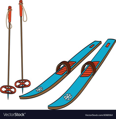 Winter Fishing, Ski Poles, Rainbow Abstract, Hockey Stick, Seamless Pattern Vector, Skis, Cross Country, Free Vector Images, Old Fashioned