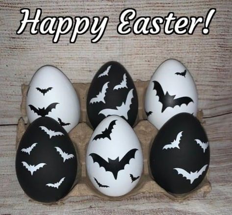 Goth Easter, Gothic Easter, Diy Gothic, Cadbury Eggs, Plastic Eggs, Easter Decor, Rock Painting, Dark Colors, Halloween Fun