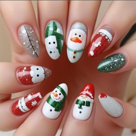 Explore creative possibilities with Christmas Nail Art Ideas & Design. This style features a variety of holiday-themed nail art ideas, from simple to intricate designs. Combine this with Holiday Nails Snowmen for a fun and festive look. Christmas nail art ideas and design are perfect for showcasing your creativity and holiday spirit. Get inspired and create a unique holiday manicure with these festive nail art ideas. Snowmen Nails Design, Snowmen Nails, Holiday Themed Nails, Holiday Manicure, Christmas Nail Art Ideas, Snowman Nails, Festive Nail Art, Festive Look, Festival Nails