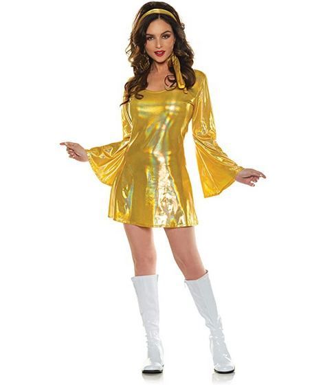 Johnny Was Woman's Disco 70’S-Gold, Medium Gogo Outfit, 70s Disco Party Outfit, 70s Outfits Party, Disco Party Costume, Gogo Outfits, 70s Disco Dress, 70s Disco Outfit, Disco Party Outfit, 70’s Dresses