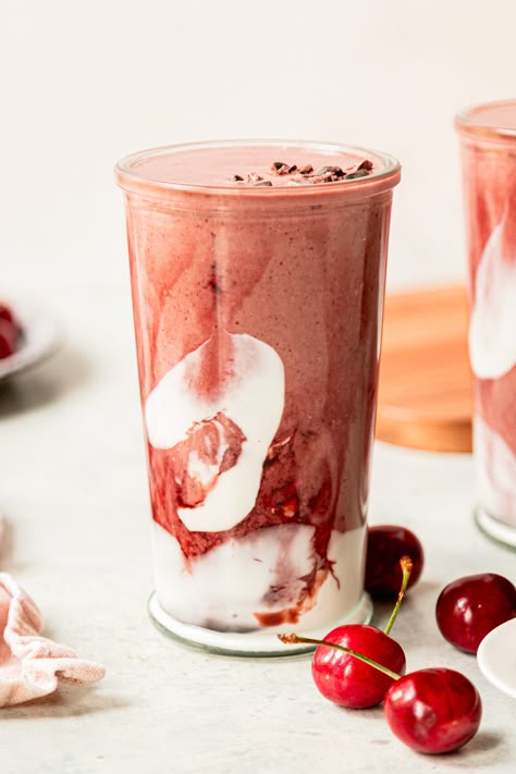 Seriously Luscious Chocolate Cherry Smoothie Peanut Butter Shake Recipe, Nourishing Breakfast, Best Vegan Protein Powder, Sweet Potato Smoothie, Mocha Smoothie, Peanut Butter Shake, Vegan Protein Smoothie, Cherry Drink, Vegan Smoothie Recipes