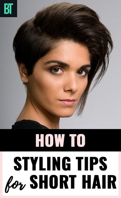 How to hairstyle for short hair! Beauty tips on styling short hair. How to add volume and texture and use hair styling tools on short hair. Easy beauty tips for your hair. Hair Styling Products For Short Hair, Short Hair Tips, Short Hair Volume, Hairstyling Tools, Styling Short Hair, Hair Stail, Warm Hair Color, Short Hair Hacks, Hair Mistakes