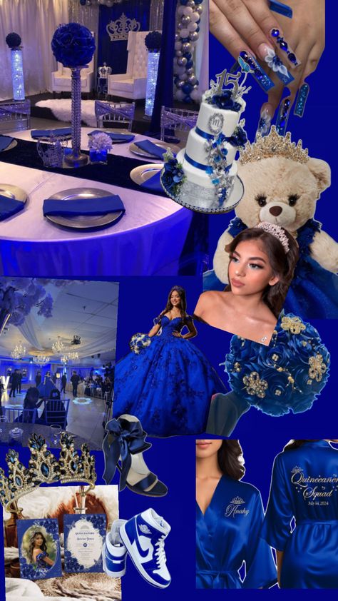 Royal Blue And Silver Quinceanera Theme, Navy Blue Quinceanera Theme, Blue Sweet 16 Theme, Dark Blue Quinceanera Theme, Sweet 16 Royal Blue, Royal Blue Quince Theme, Navy Blue Sweet 16, Quinceañera Aesthetic, Quinceanera Aesthetic