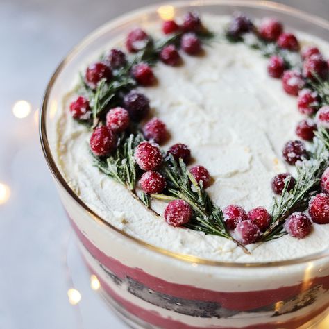 Check out Gingerbread Trifle with Cranberry Curd recipe and more from Sur La Table! Gingerbread Trifle, Cranberry Curd, Whipped Mascarpone, Christmas Trifle, Sugared Cranberries, Trifle Bowl, Mascarpone Cream, Curd Recipe, Trifle Recipe