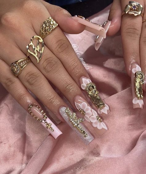 Guadalupe Nails, Virgencita Nails, Summery Nails, Love Nails, Nail Tech, Quince, Simple Nails, Pink Nails, Nail Ideas