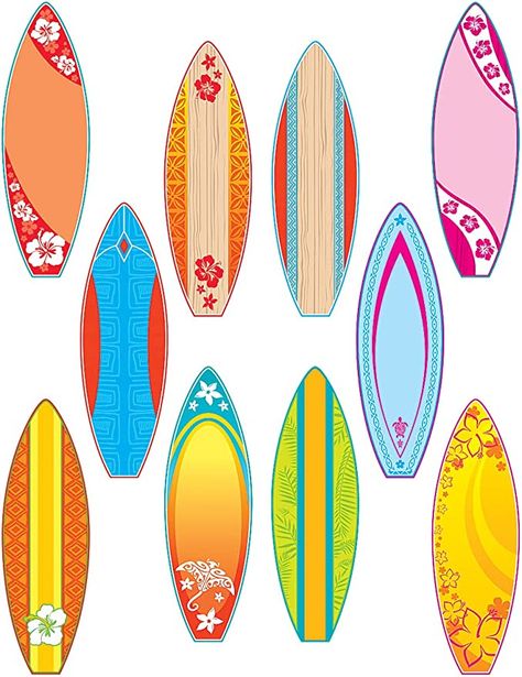 Amazon.com : Teacher Created Resources 4586 Surfboards Accents : Themed Classroom Displays And Decoration : Office Products Beach Character, Beach Theme Classroom, Summer Bulletin Boards, Ra Ideas, Surfboard Design, Lilo Et Stitch, Teacher Created Resources, Hawaiian Theme, Classroom Fun