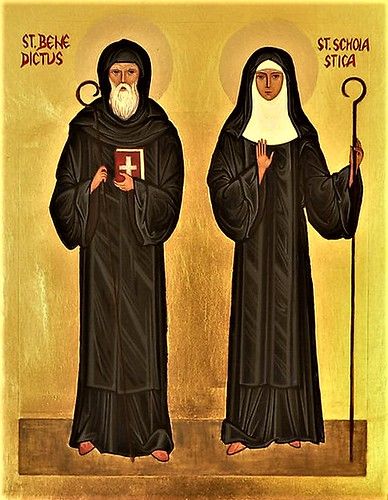 Benedictine icons St. Benedict and St. Scholastica | Flickr Saint Scholastica, St Scholastica, Saints Game, Saints Days, Christian Images, Holy Father, Saint Benedict, St Benedict, Religious Images