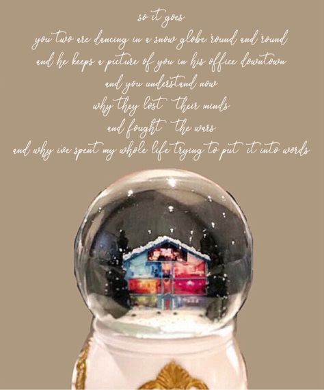 Lover Snow Globe Taylor Swift, Love Lyrics Taylor Swift, Christmas Cards Taylor Swift, Taylor Swift Snow, Lover House Taylor Swift, Snow On The Beach Taylor Swift Lyrics, Snow Globe Drawing, Lover House Taylor Swift Art, Taylor Swift Lyrics Illustration