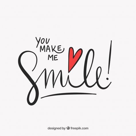 Cute lettering "you make me smile" Premi... | Premium Vector #Freepik #vector #love #typography #quote #cute Cute Lettering, Doodle Quotes, Idee Cricut, Love You Images, Drawing Quotes, Calligraphy Quotes, Cute Letters, Hand Lettering Quotes, Lettering Quotes