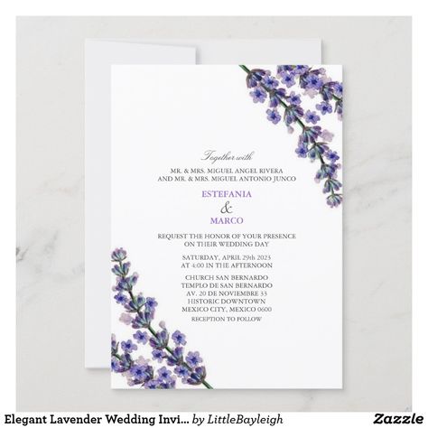 Lavender Brunch, Elegant Lavender Wedding, Lavender Wedding Invitation, Lavender Wedding Theme, Lavender Wedding Invitations, Brunch And Bubbly, Purple Wedding Invitations, Lavender Flower, Rustic Invitations