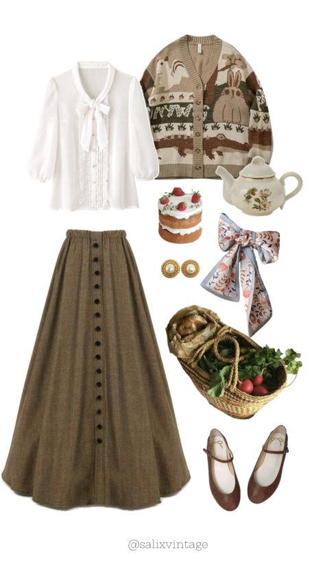 Cottagecore Aesthetic Outfits Summer, Beige Cottagecore, Cottagecore Summer Outfits, Cottagecore Aesthetic Outfits, Grandma Outfit, Aesthetic Outfits Summer, Cottagecore Outfit, Modest Casual Outfits, Cottagecore Clothes