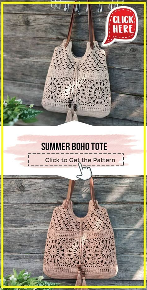 Crocheted Purses, Sac Granny Square, Tote Crochet, Crochet Tote Pattern, Crochet Boho Bag, Crochet Purse Pattern Free, Free Crochet Bag, Crochet Bag Pattern Free, Bag Pattern Free