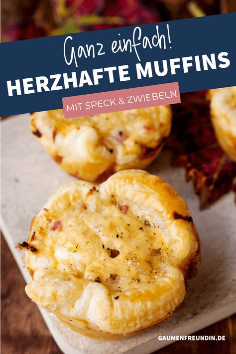 Herzhafte Muffins mit Blätterteig Pizza Snacks, Food Party, Party Finger Foods, Low Carb Dinner Recipes, Finger Foods, Low Carb Recipes, Cooking And Baking, Food Inspiration, Breakfast Brunch