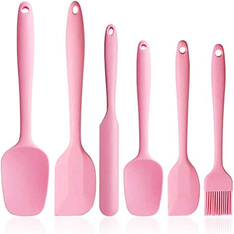 Amazon.com: Silicone Spatula Set - High Heat Resistant Non-Stick Kitchen Rubber Spatula for Cooking, Baking, Mixing, Dishwasher Safe, Pink, 6 Piece: Home & Kitchen Rubber Spatula, Spatula Set, Pink Kitchen, Spatulas, Kitchen Utensils, Heat Resistant, Heat, Baking, Cake