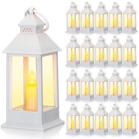 PRICES MAY VARY. Package Contents: you will get 24 pieces decorative lanterns for home decor, battery included; The interior is in the shape of candles, flameless and bright, allowing you to enjoy the ambiance of candlelight safely Cute Centerpieces: the candle lantern is lovely; Not only is it exquisite when hanging, but when you place it near a wall or simply set on the table, bright enough to illuminate your table in the dark, a beautiful table decor for your home Flickering Effect: the mini Lantern For Wedding, Lantern Decorations, Hanging Candle Lanterns, Lantern Decor Wedding, Hanging Candle, Mini Lanterns, Ramadan Lantern, Lantern Centerpieces, White Lanterns