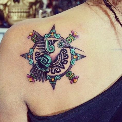 Tattoo Chilango / CDMX on Instagram: “@mexicocityofficial English account feliz jueves @bandita_chilanga los dejamos con esta pieza de @tlacaeleloficial ❤️ #visitmexico…” Feminine Mayan Tattoos, Guatemala Tattoo Ideas Design, Aztec Hummingbird Tattoo, Latina Tattoo Ideas, Dr Tattoo, Small Hummingbird Tattoo, Mexico Tattoo, Mayan Tattoos, Aztec Tattoos