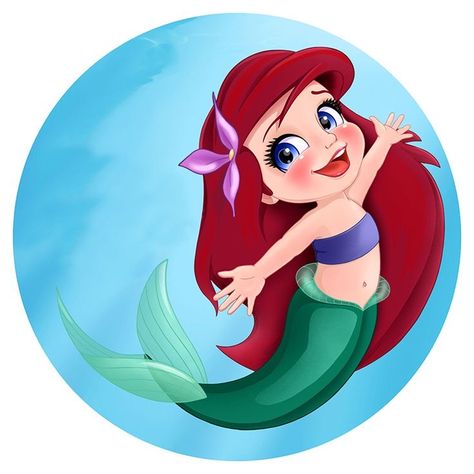 Baby Ariel Disney, Ariel Bebe, Ariel Cartoon, Ariel Baby, Mermaid Happy Birthday, Ariel Drawing, Mermaid Theme Birthday Party, Ariel Disney, Baby Ariel