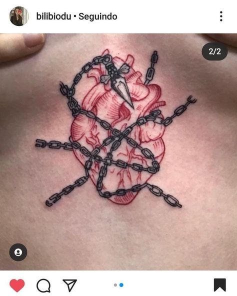 Hunterxhunter Tattoo, Hunter Tattoo, Basic Tattoos, Chain Tattoo, Heart Tattoos, Sketch Tattoo Design, Full Body Tattoo, Dope Tattoos For Women, Red Tattoos