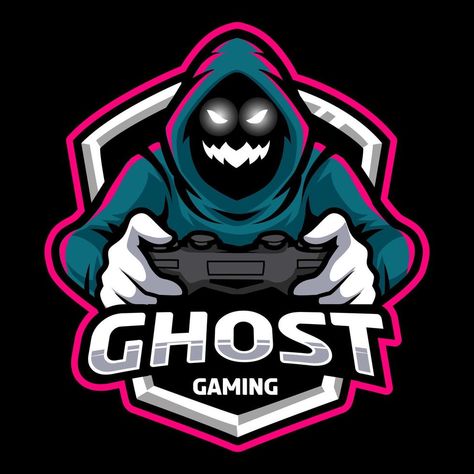 ghost gaming mascot sport logo design template Ghost Gaming Logo, Game Logo Design Ideas, Killer Boy, Boys Colored Hair, Ghost Logo, Titan Fanart, 4k 3d, Ghost Games, Sport Logo Design