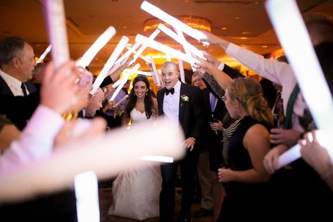 Many options for the Wedding Send-Off from Foam Covered Cheer Wands in both single colors or mulit-color, LED Fiber Optic Wands or Traditional 22 Inch Long Glow Sticks! - https://glowproducts.com/us/specialty/light-up-wedding-ideas #Glow #Wedding #Lights #Reception #Send-Off White Foam Glow Sticks Wedding, Foam Lights Wedding, Glow Foam Stick Wedding, Wedding Exit Glow Sticks, Light Up Glow Sticks Wedding, White Glow Sticks Wedding, Foam Glow Stick Wedding Send Off, Glow Sticks For Wedding Reception, White Glow Stick Wedding Send Off