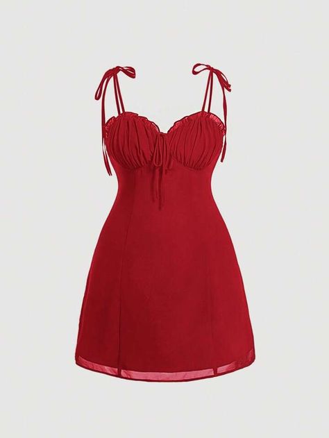 Red Dress Outfit Plus Size, Short Ruched Dress, Red Dress Casual, Basic Clothes, Outfit Short, Shorts Outfits Women, Aesthetic Dress, Fashion Top Outfits, Red Dress Outfit