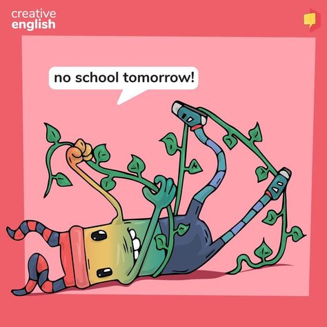 Creative English Learning on Instagram: “A few hours later... "Crystal guess what, I've got some great news!" "What is it, Mander?" asked Crystal, confused. "No school tomorrow,"…” No School Tomorrow, A Few Hours Later, No School, School Tomorrow, English Learning, Learn English, Instagram A, Comic Book Cover, Crystals