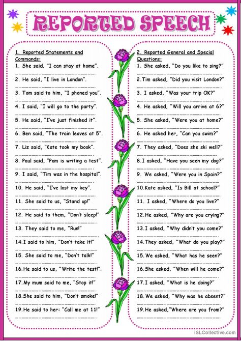 Reported Speech: English ESL worksheets pdf & doc Indirect Speech Worksheets, Direct And Indirect Speech Worksheets, Reported Speech Questions, Reported Speech Worksheets, Direct Indirect Speech Worksheet, Reported Speech Grammar Rules, Reported Speech Worksheet With Answers, Direct Speech, Direct And Indirect Speech